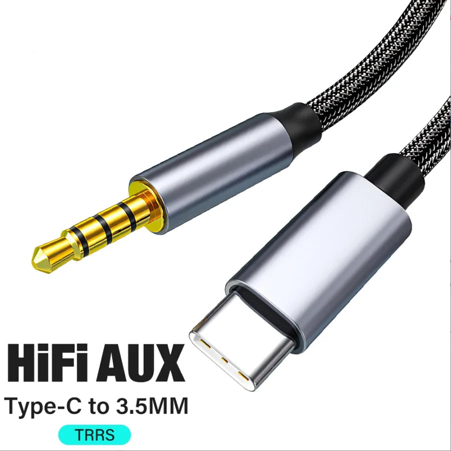 USB-C to 3.5mm AUX Cable Adapter for Car, Speakers & Headphones Audio Cable Adapter Nixie