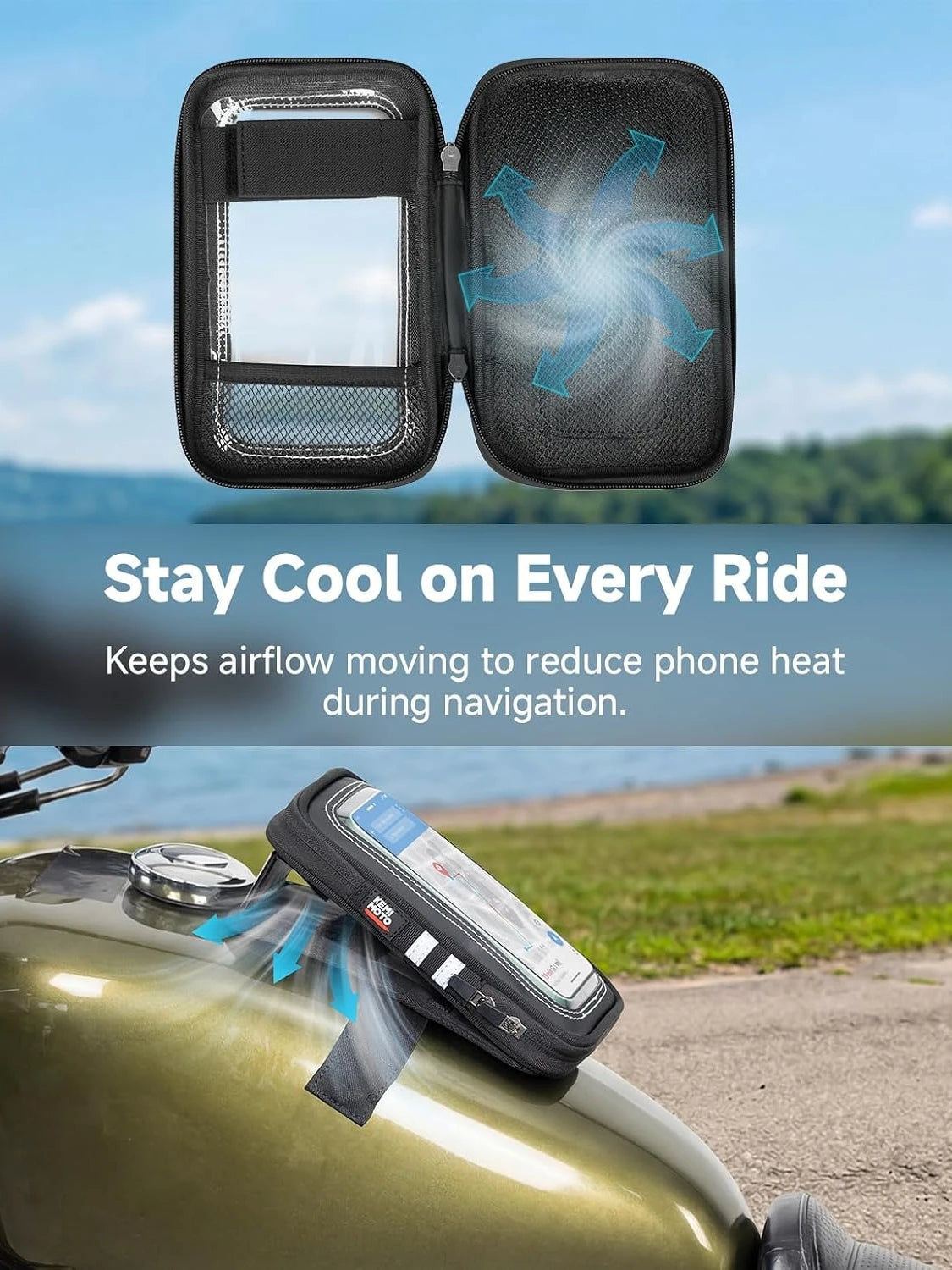 Motorcycle Magnetic Tank Phone Bag – Up to 6.9" | KEMITOUR Motorcycle Tank Bag Nixie