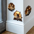 3Pcs Cute Mouse Hole Wall Stickers – Funny 3D Home Decor Wall Decal Sticker Nixie Default Title
