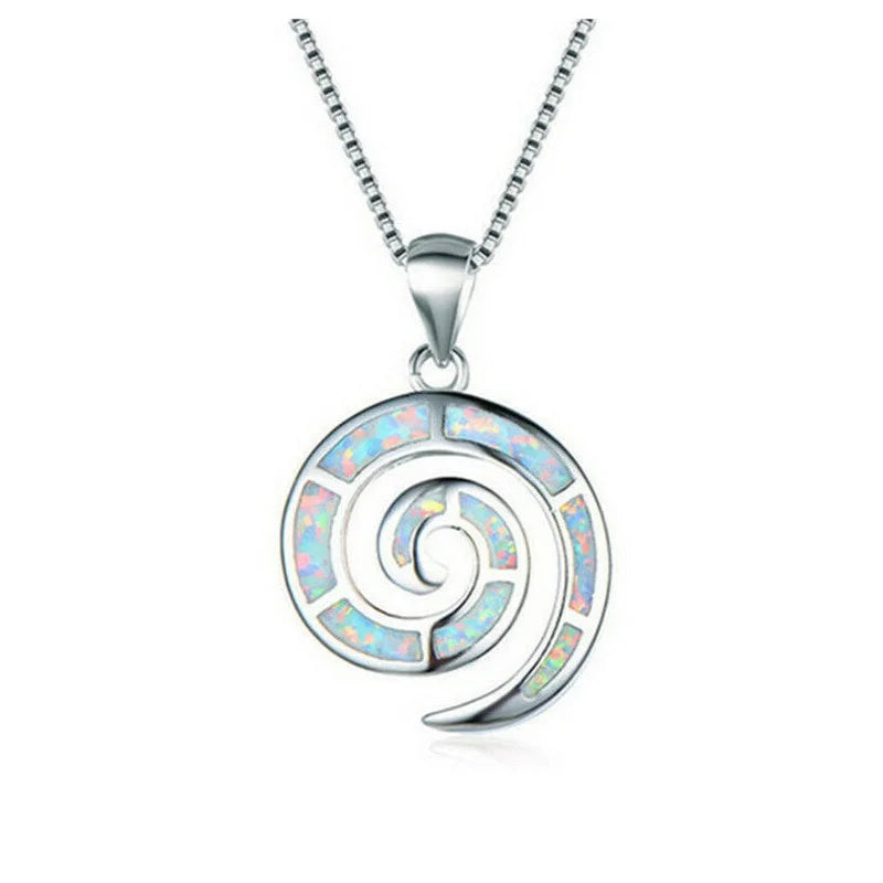 Glass Simulated Opal Pendant Necklace with Mood Tracker | Nixie Pendant Necklace Nixie