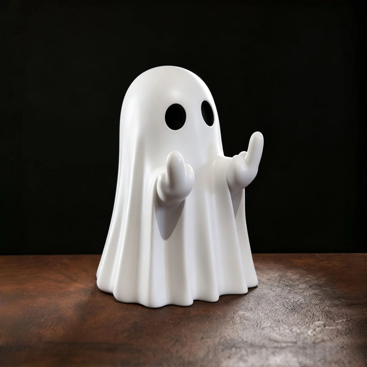 Cute Ghost Statue Halloween Ornament – Home Decor Gift Holiday Figurine Nixie WHITE