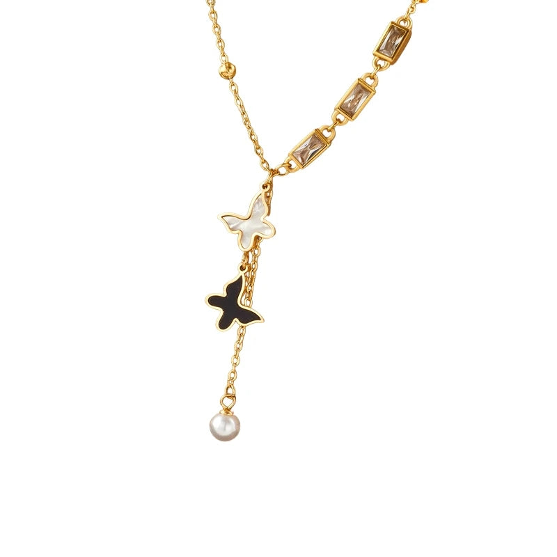 Multi-Layer Stainless Steel Tassel Pendant Necklace for Women