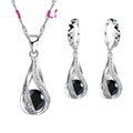 3-Piece Black Crystal Necklace & Earring Set | Nixie Jewelry