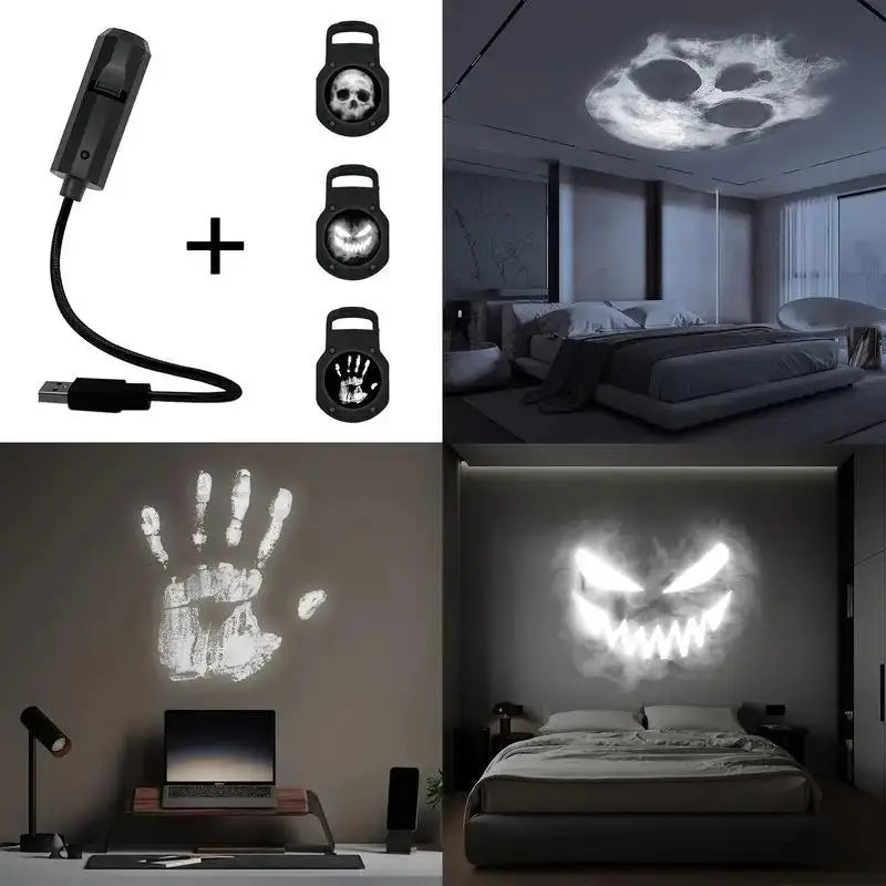 USB Projector Night Light – Halloween & Christmas Holiday Lamp Holiday Projector Lamp Nixie