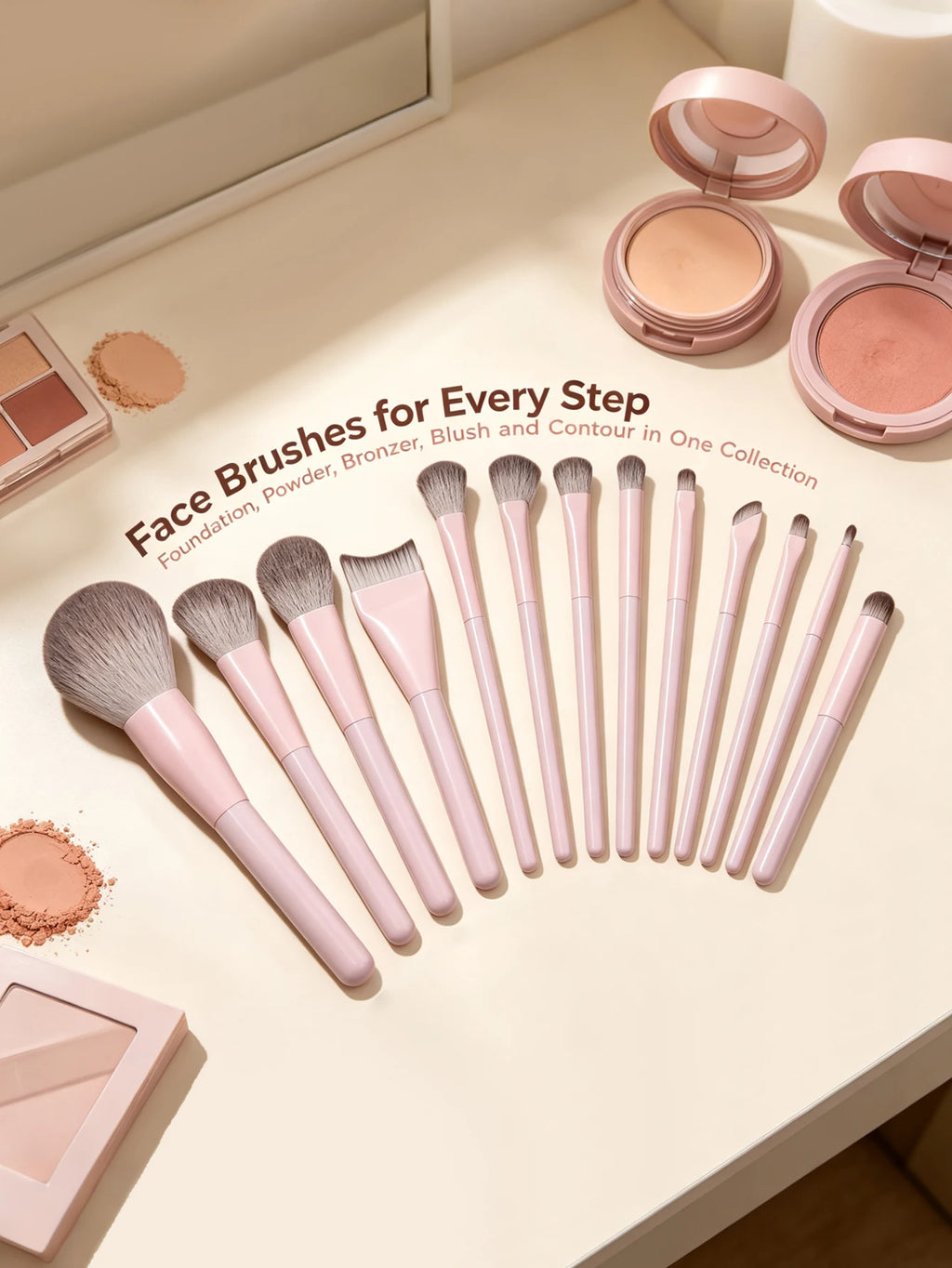 16Pc Makeup Brush Set – Soft Synthetic Hair, Sponge & Puff Makeup Brush Set Nixie