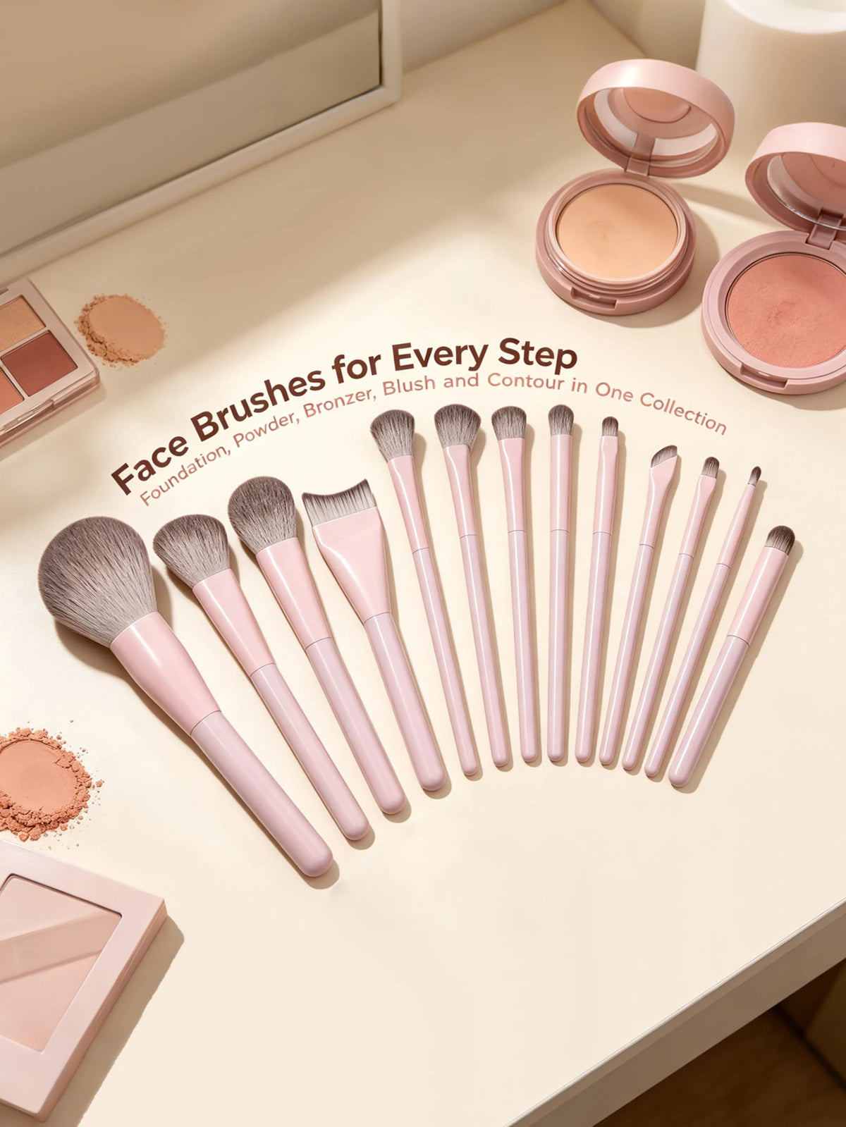 16Pc Makeup Brush Set – Soft Synthetic Hair, Sponge & Puff Makeup Brush Set Nixie