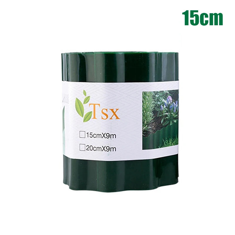 Flexible Plastic Lawn Edging Border 9m Roll – 10/15/20cm