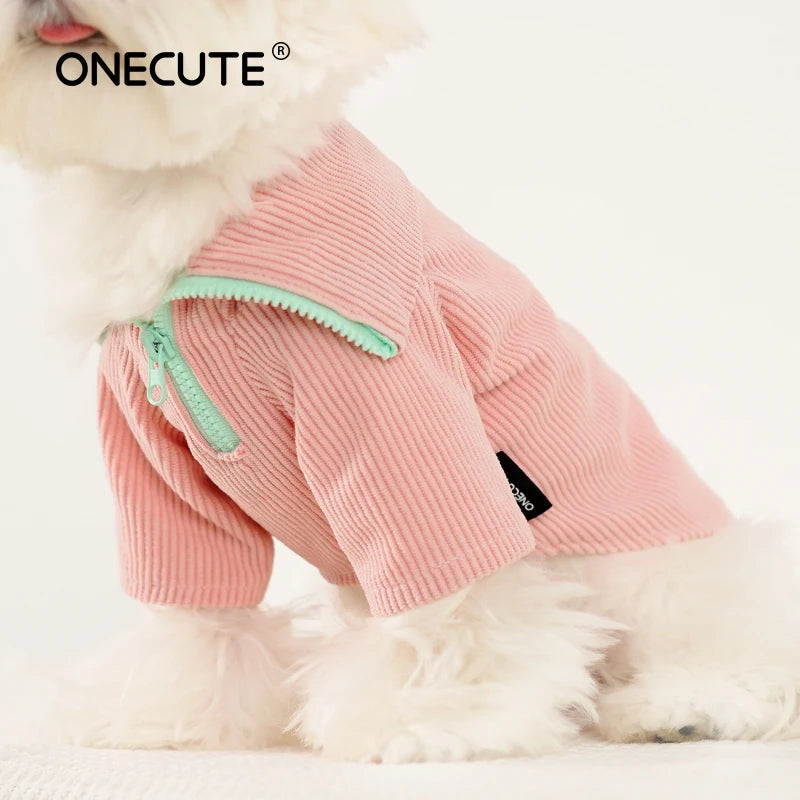 Dog Zipper Shirt – Warm Cotton Costume for Small Dogs Dog Apparel Nixie