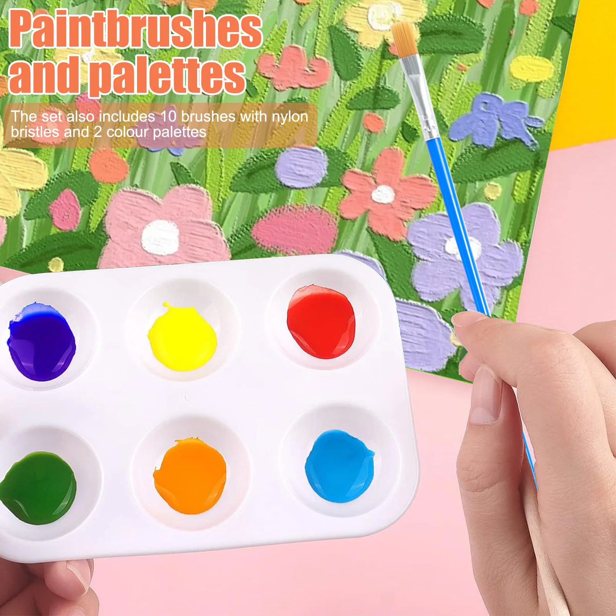 34Pcs Mini Canvas & Easel Set with Acrylic Paints & Brushes Mini Canvas Painting Kit Nixie