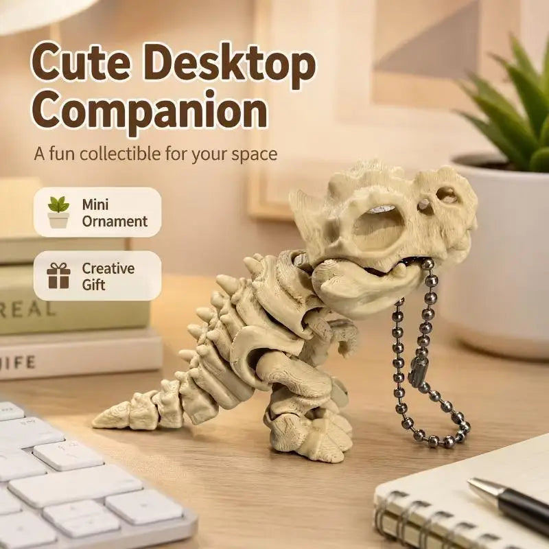 Articulated Dinosaur Skeleton Ornament – Movable Joints Desk Decor