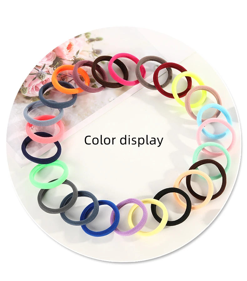 100-Pack Seamless Elastic Hair Ties – Multi-Color Hair Rings Elastic Hair Ties Nixie