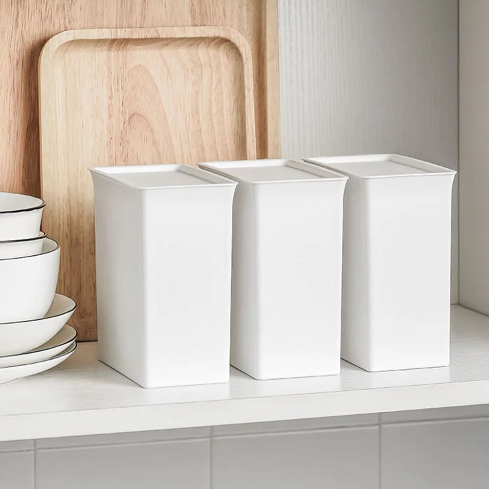 Large Stackable Storage Bins with Lids – White Plastic Organizer