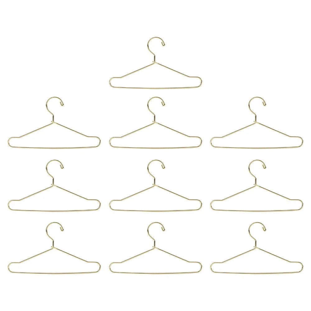10pcs Mini Dollhouse Clothes Hangers – Gold & Rose Gold Steel Dollhouse Accessories Nixie Gold