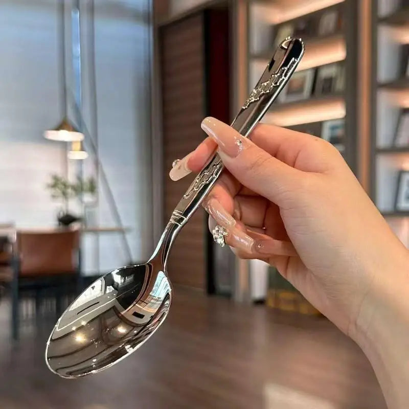410 Stainless Steel Dinner Spoon – Non-Slip, Dishwasher Safe Stainless Steel Spoon Nixie
