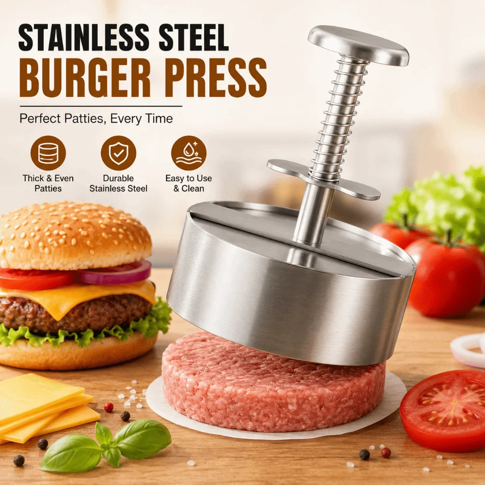 Stainless Steel Burger Press | 8/10/12 cm Round Patty Mold Burger Patty Press Nixie
