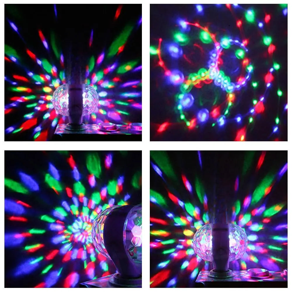 6W LED Rotating Crystal Ball Disco Bulb B22 E27 Stage Light