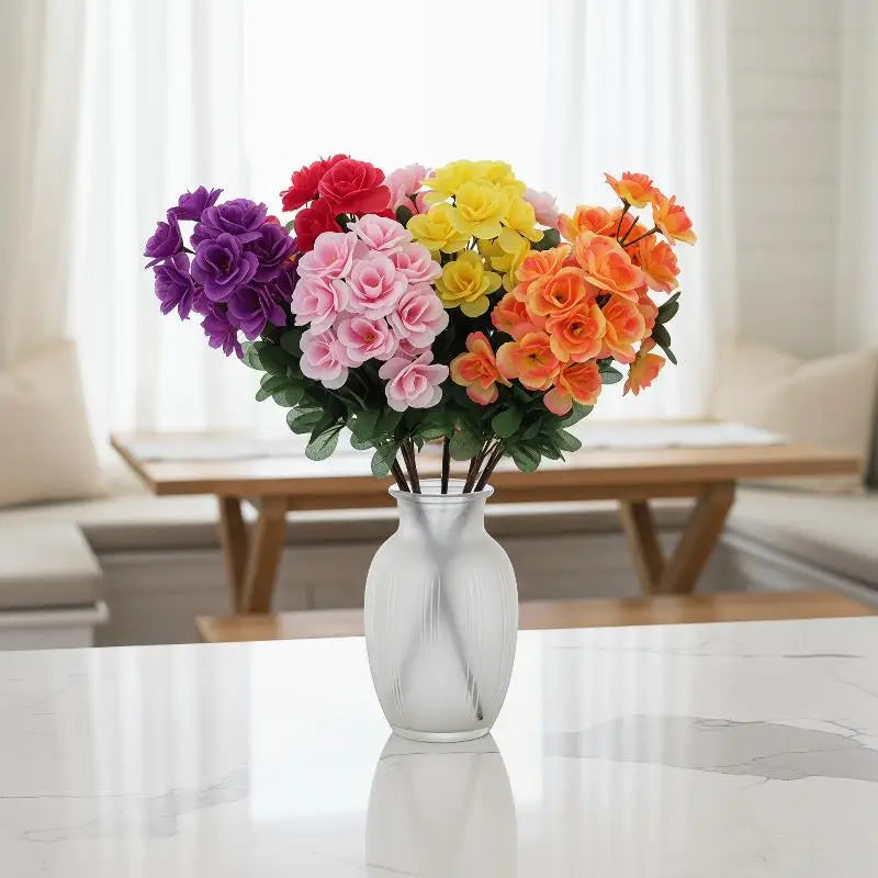 Artificial Azalea Bouquet Fake Silk Flowers – Home & Wedding