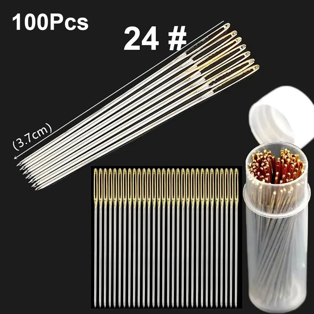 100Pcs Cross Stitch Needles Set – Sizes 22/24/26# Stainless Steel Embroidery Needle Set Nixie 100Pcs 24-