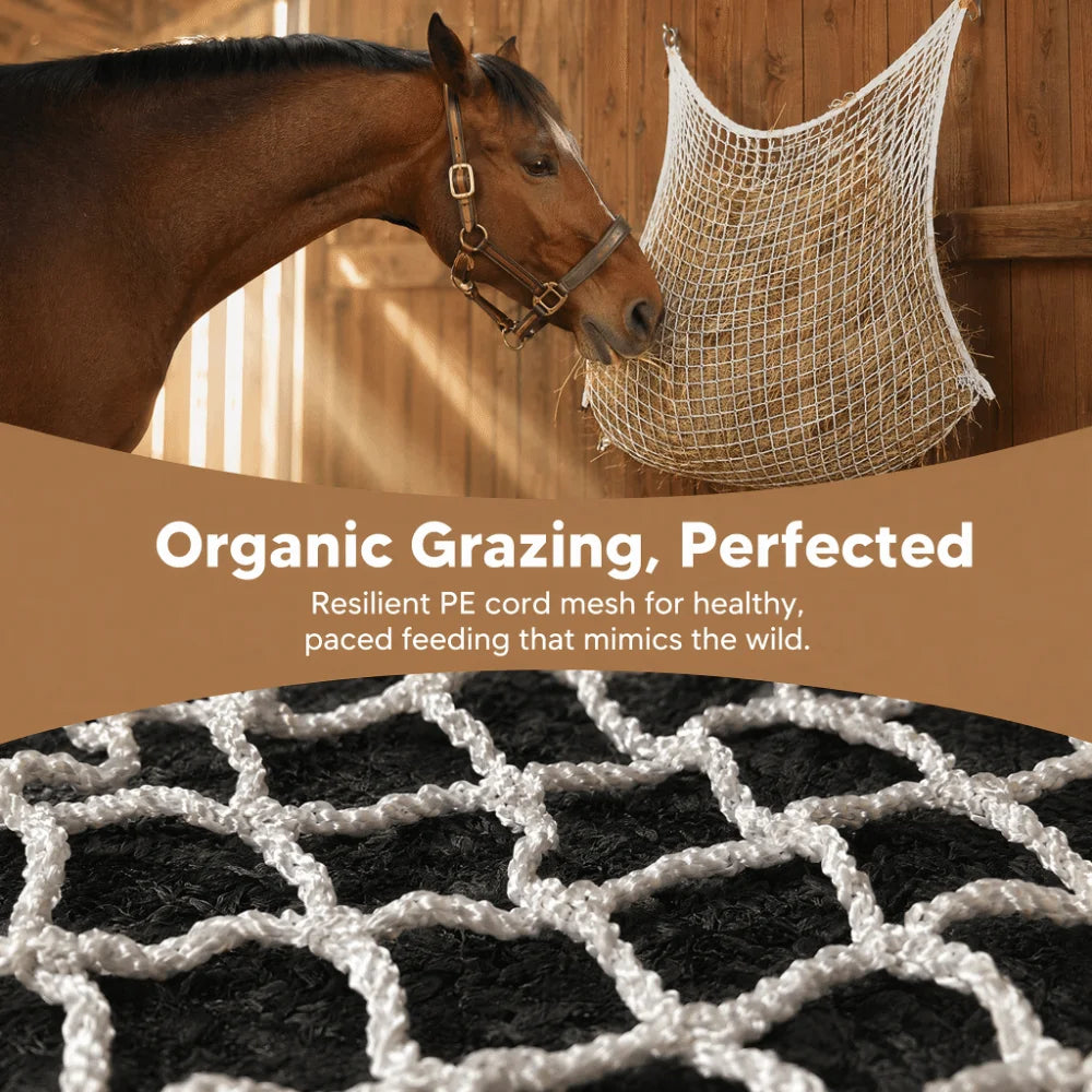 PE Woven Slow Feed Hay Net Bag – Large Capacity, 2 Sizes Slow Feed Hay Net Nixie
