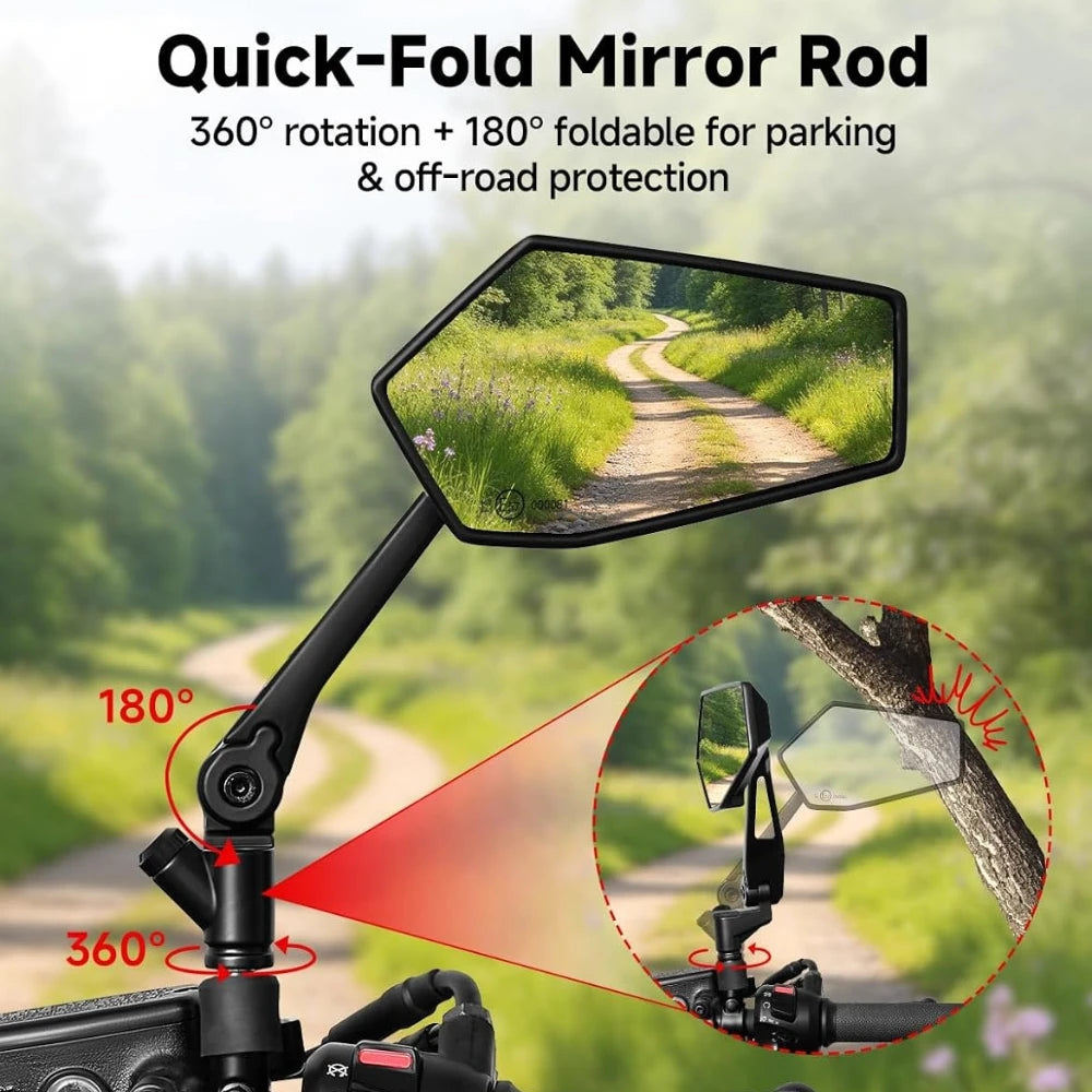 Motorcycle Side Mirrors 1" Ball Mount Aluminum Alloy M10 Pair Motorcycle Side Mirrors Nixie