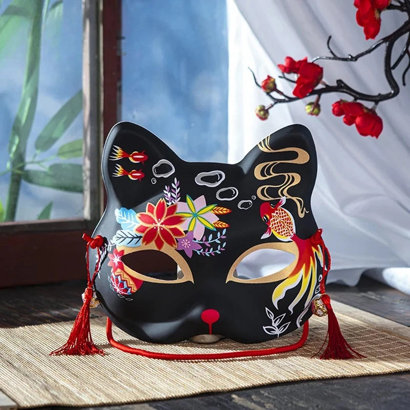 Handmade Japanese Cat Half Face Mask – Anime Cosplay Cosplay Half Face Mask Nixie