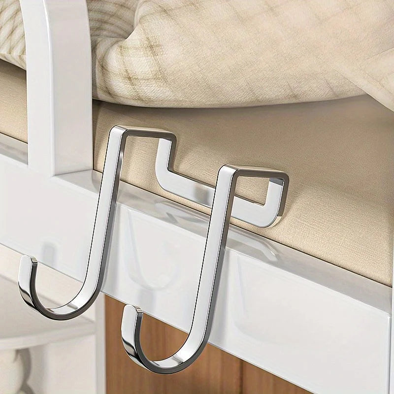 Stainless Steel Double S-Hook | No-Drill Kitchen & Bath Hanger Storage Hook Nixie