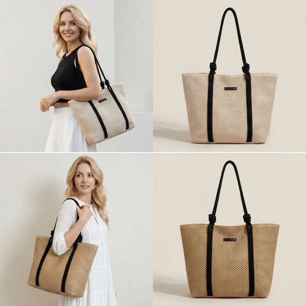 Handwoven Straw Tote Bag – Large Woven Shoulder Bag for Women Woven Tote Bag Nixie