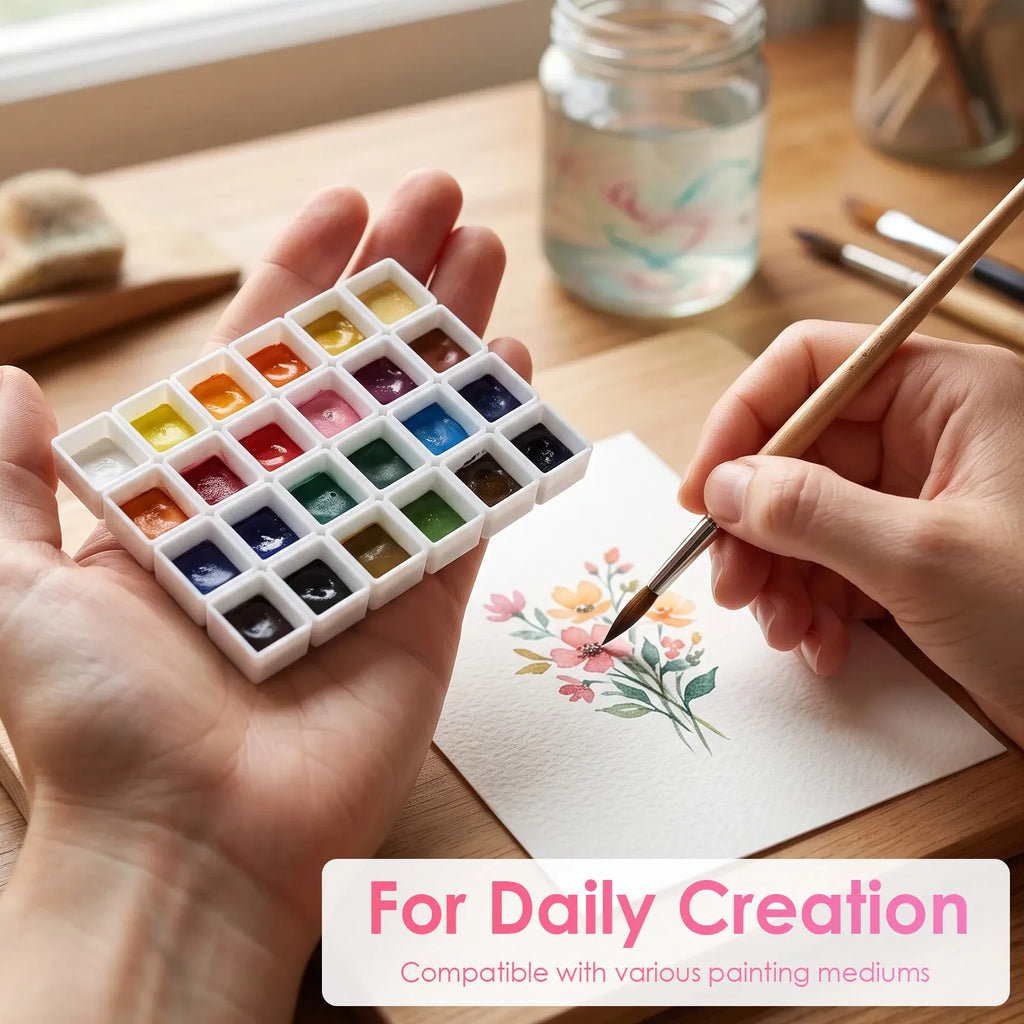 150 Empty Watercolor Half Pans with Magnetic Strips | DIY Palette Watercolor Paint Pans Nixie