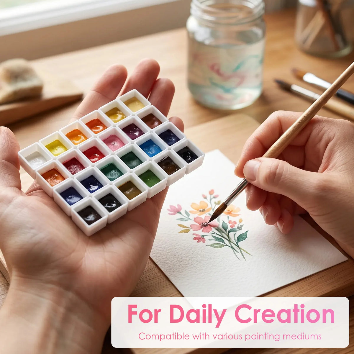 150 Empty Watercolor Half Pans with Magnetic Strips | DIY Palette Watercolor Paint Pans Nixie