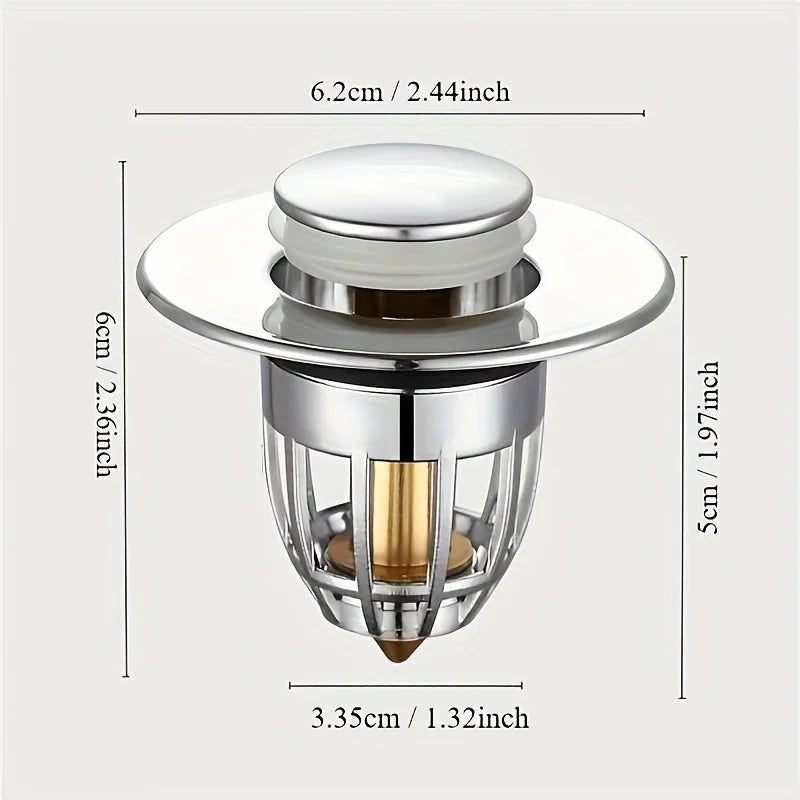 Pop-Up Sink Drain Stopper with Hair Catcher Filter Sink Drain Stopper Nixie