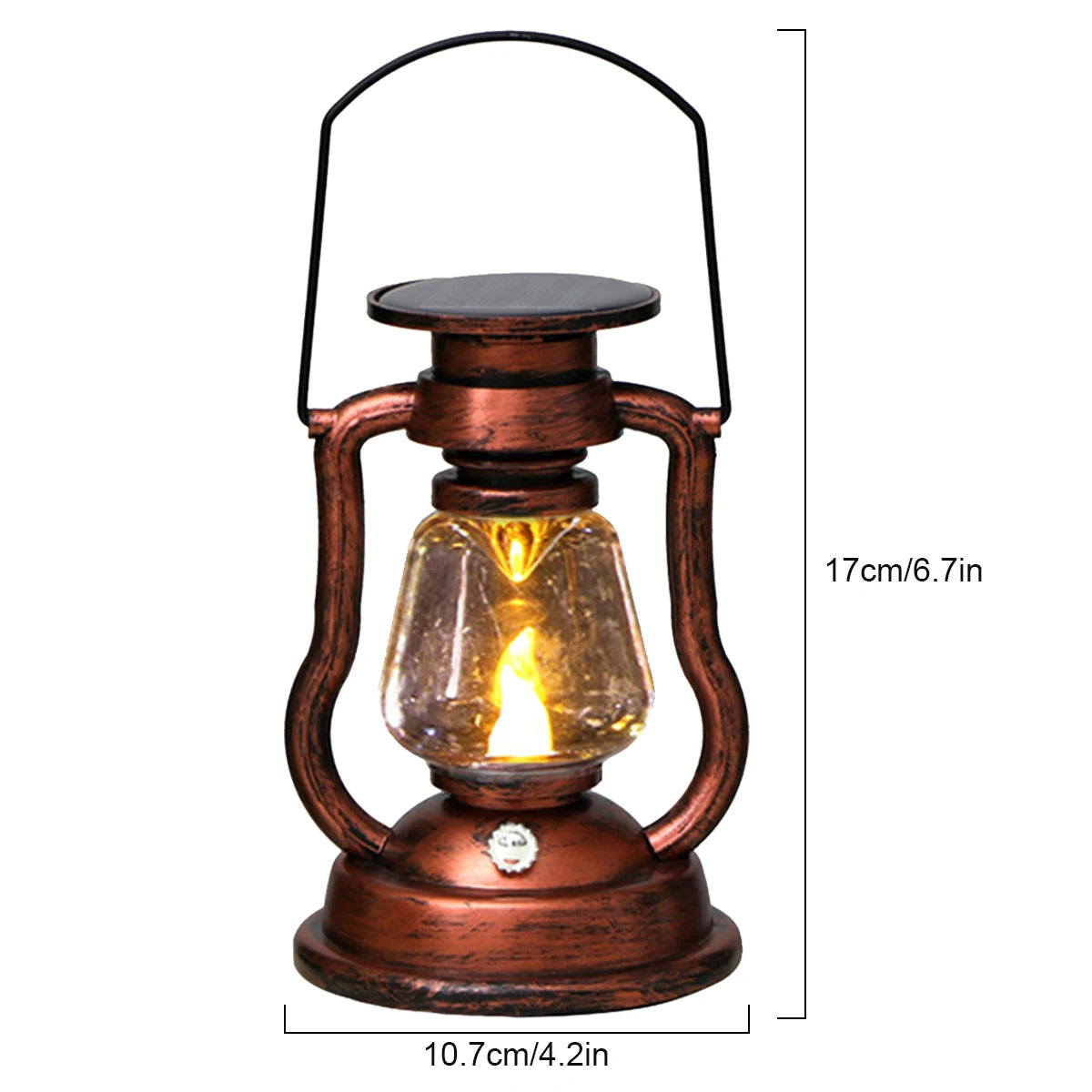 Retro Solar LED Hanging Lantern | Flickering Flameless Outdoor Light Solar Outdoor Lantern Nixie