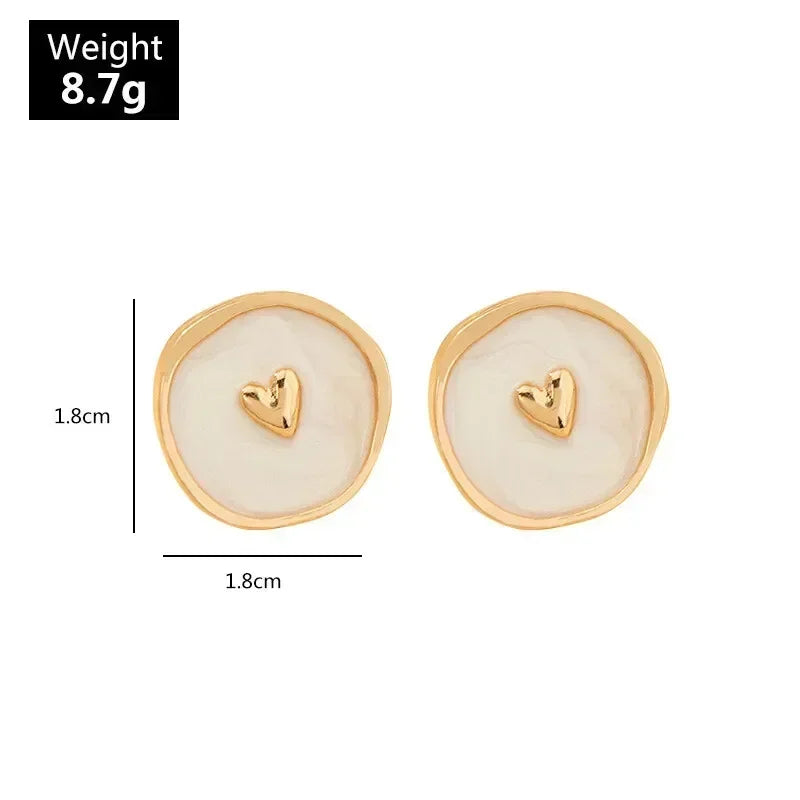 Beige Heart Drop Earrings – Zinc Alloy Crystal Fashion Jewelry Drop Earrings Nixie