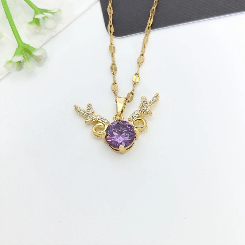 Zirconia Pendant Necklace for Women | Gold Minimalist Chain Pendant Necklace Nixie