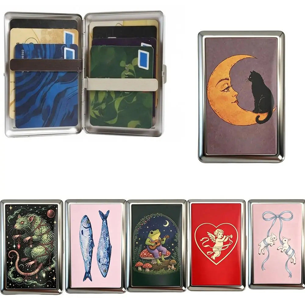 Vintage Metal Flip Card Case – Retro Compact Card Holder Metal Card Holder Nixie