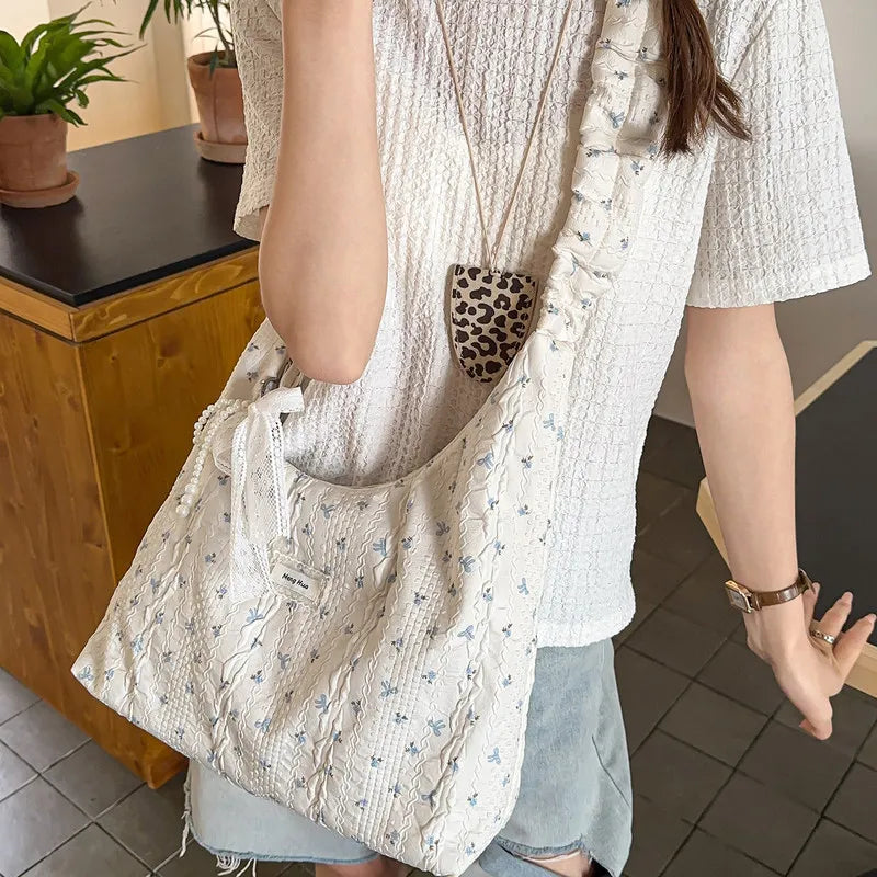 Korean Floral Shoulder Bag – Large Crossbody Bag for Women Floral Shoulder Bag Nixie