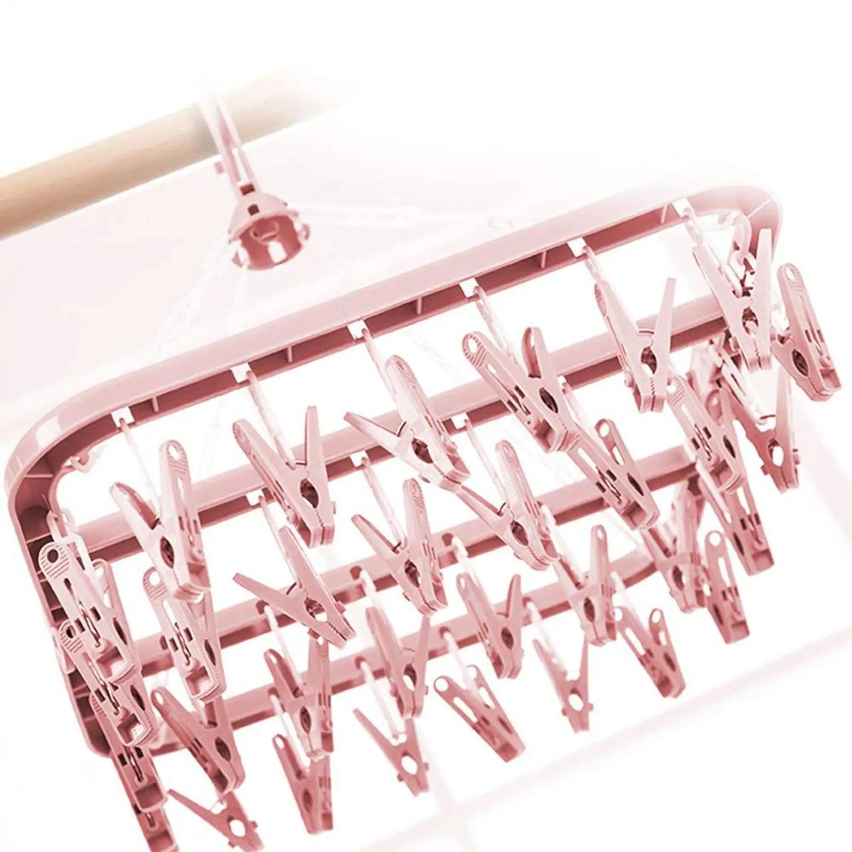 32-Clip Foldable Sock & Laundry Drying Rack Hanger