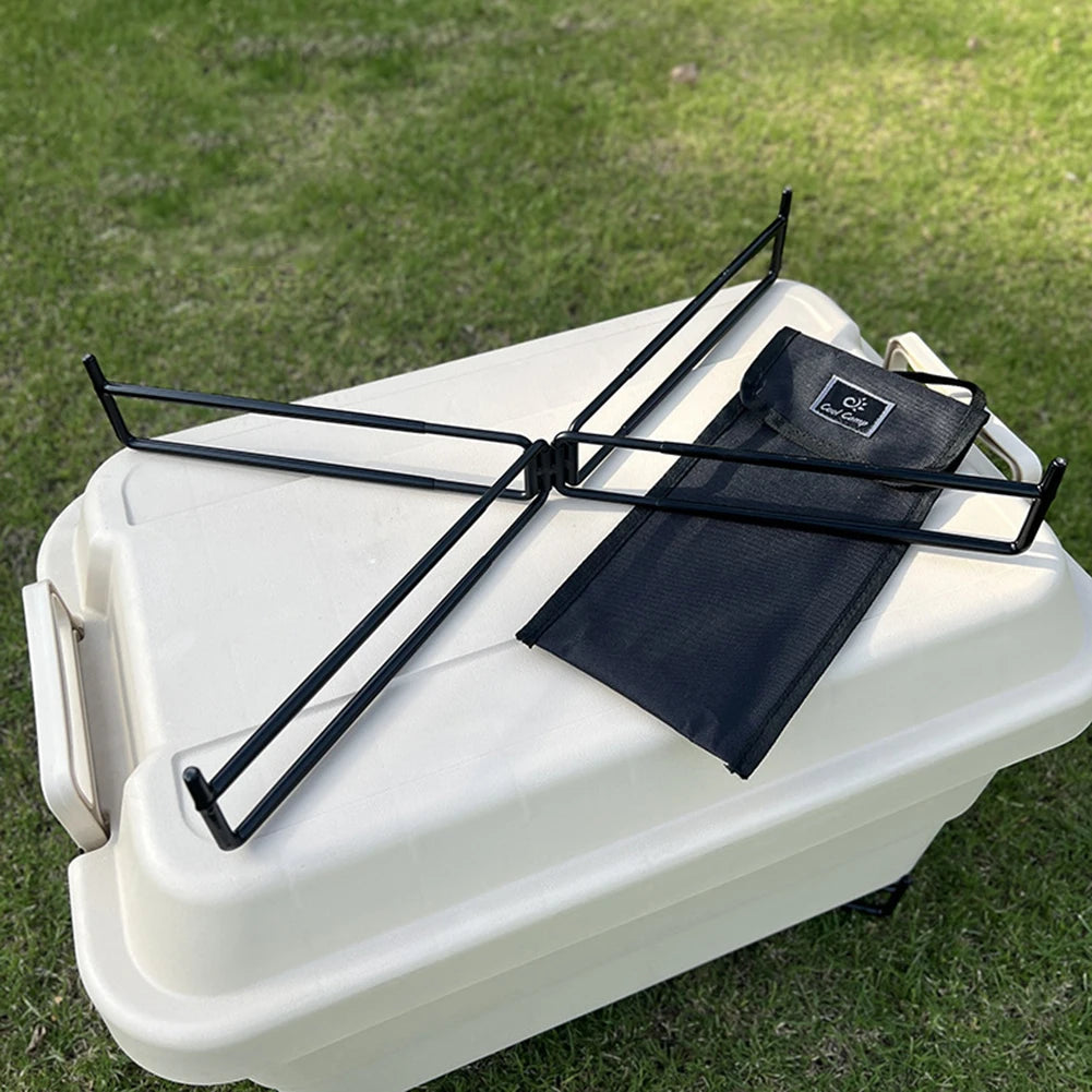 Foldable Camping Cooler Stand Heavy Duty Metal Storage Rack Camping Cooler Stand Nixie