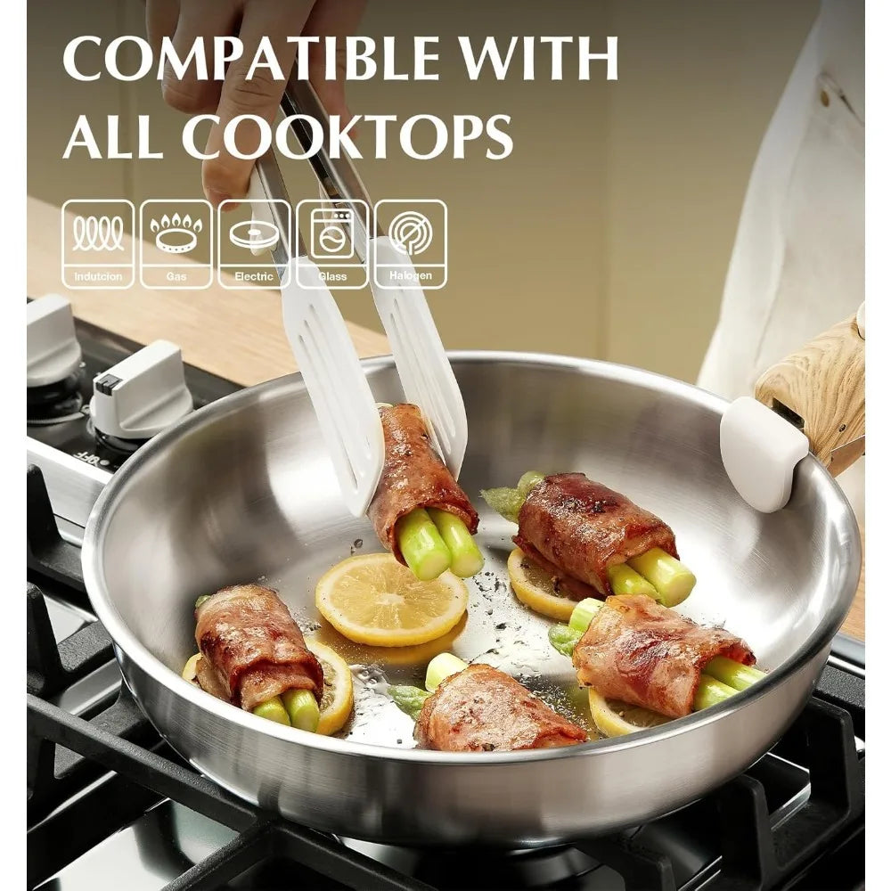 KOCH SYSTEME CS 4-Piece Stainless Steel Frying Pan Set | Removable Handle