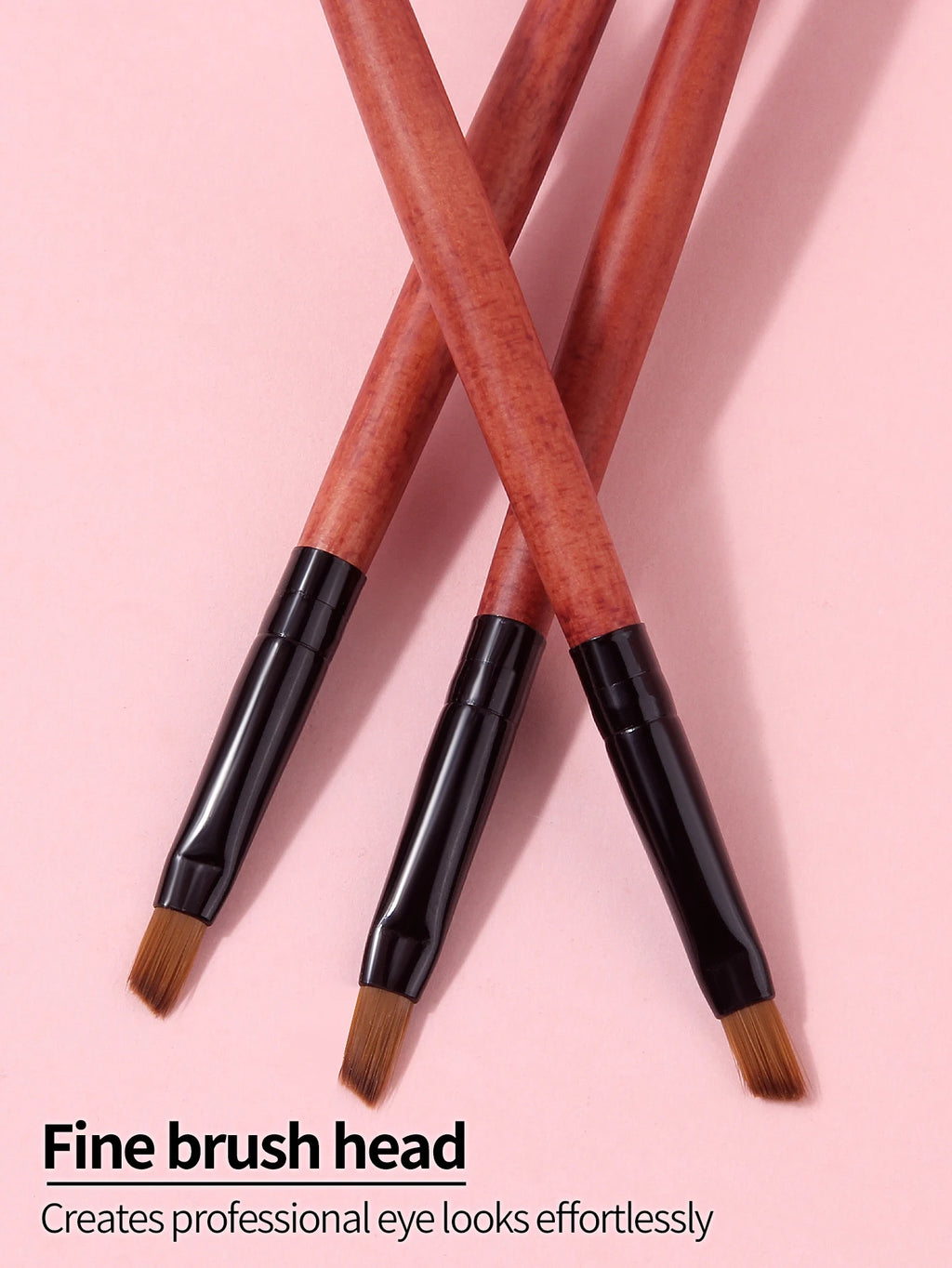 3-Piece Angled Eyeliner & Eyebrow Brush Set – Ultra-Thin Tips Makeup Brush Set Nixie