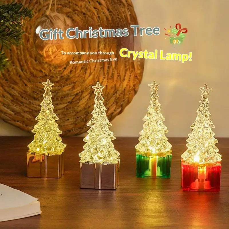 Crystal Christmas Tree LED Night Light | Warm Xmas Glow Decor LED Night Light Nixie