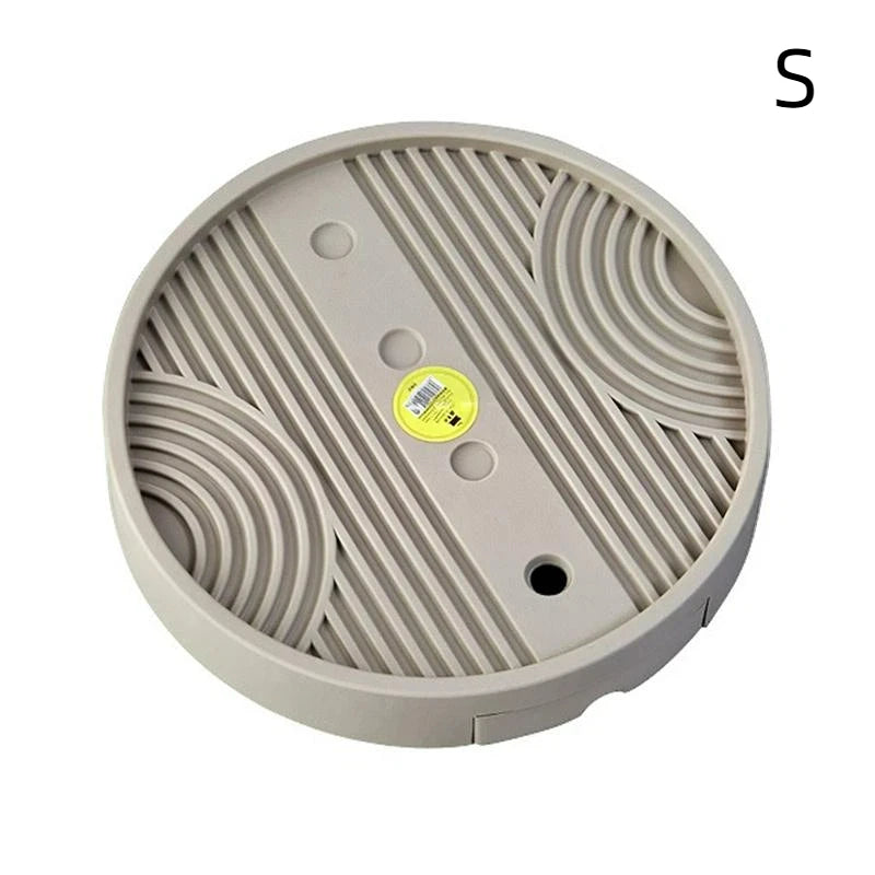 Round Caster Flower Pot Tray with Drainage – 3 Sizes Plant Caster Tray Nixie S Gray
