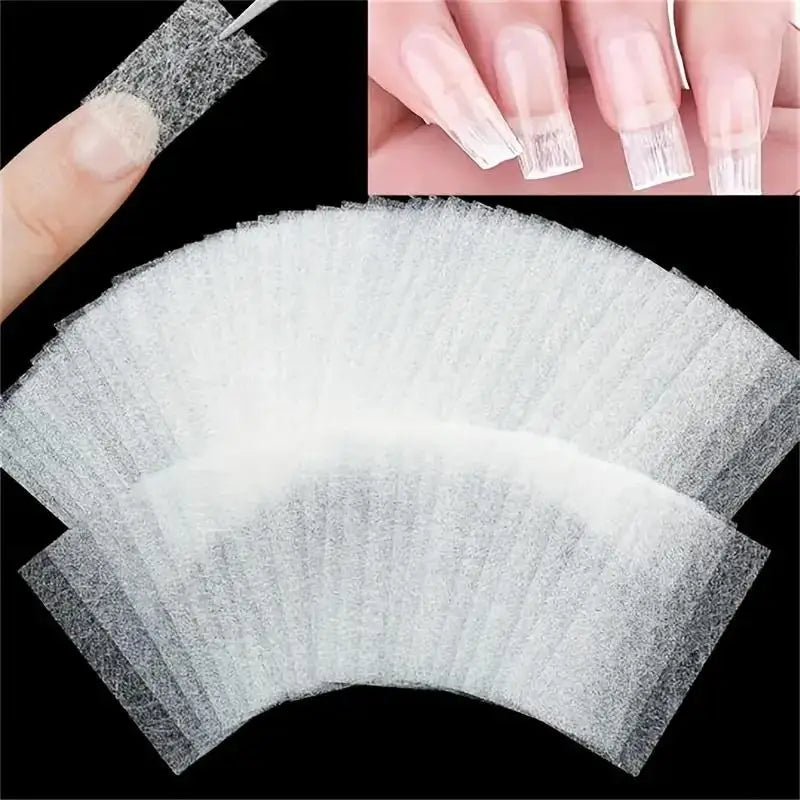20Pcs Fiberglass Nail Wrap French Tip Gel Extension Kit Nail Wrap Kit Nixie