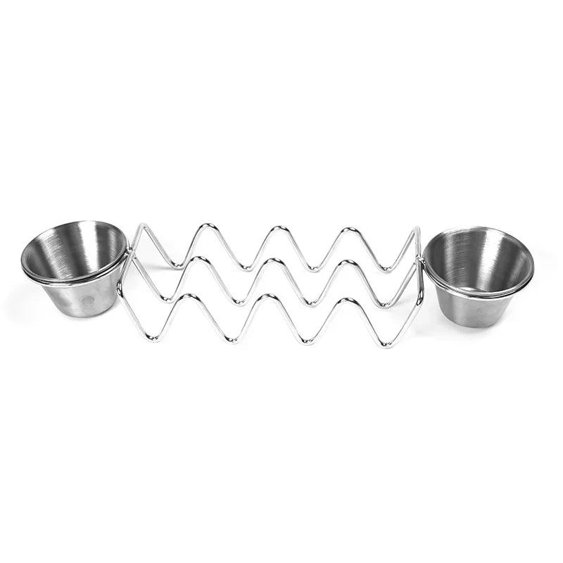 Stainless Steel Taco Holder Rack – Wave Shape Slots
