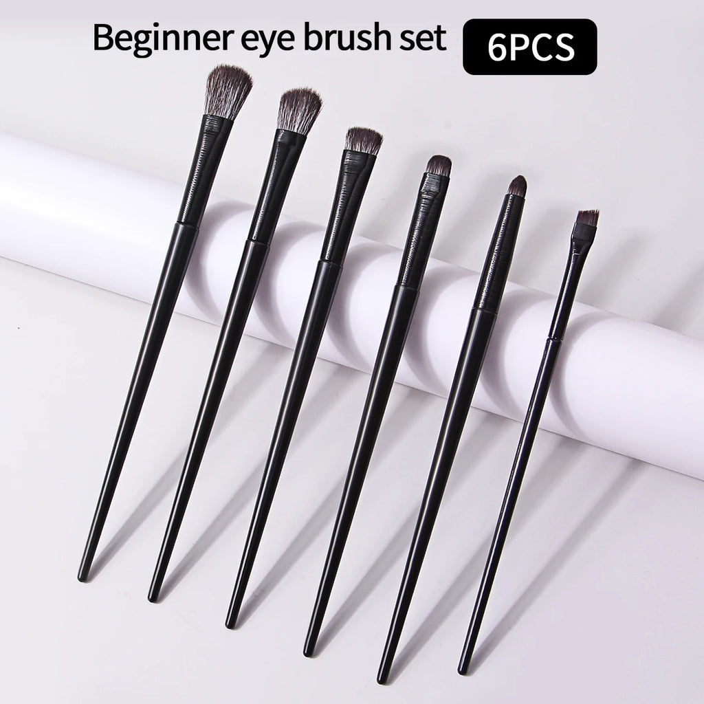6-Piece Eye Makeup Brush Set – Eyeshadow, Liner & Brow Eye Makeup Brushes Nixie black
