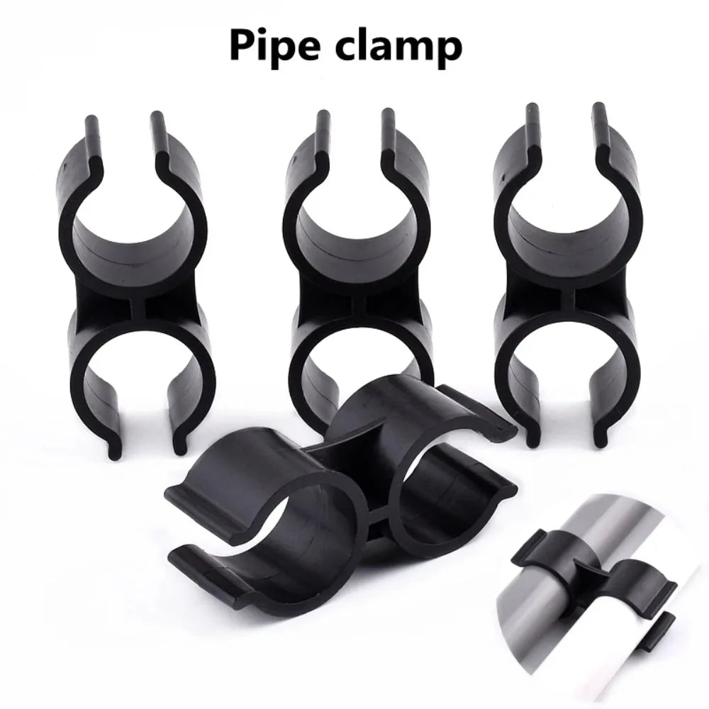 6pcs PVC Pipe Clamps 20/25mm Double U-Type Garden Irrigation Pipe Clamp Nixie