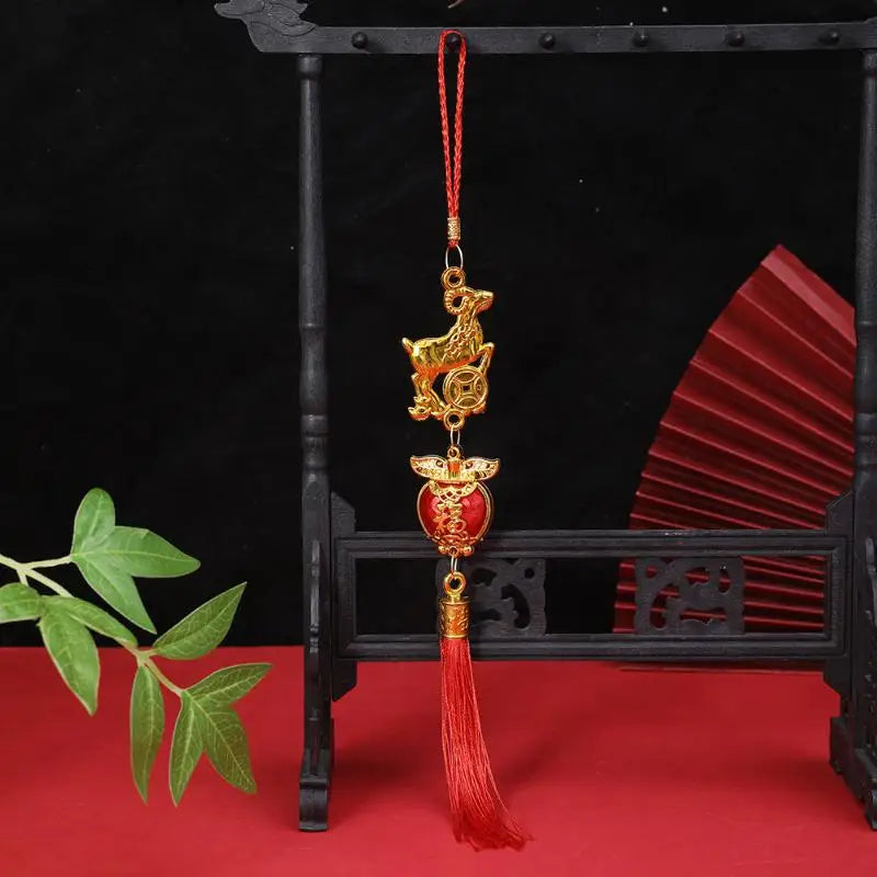 2027 Chinese New Year Goat Hanging Ornament Red Tassel Decor Festive Hanging Ornament Nixie