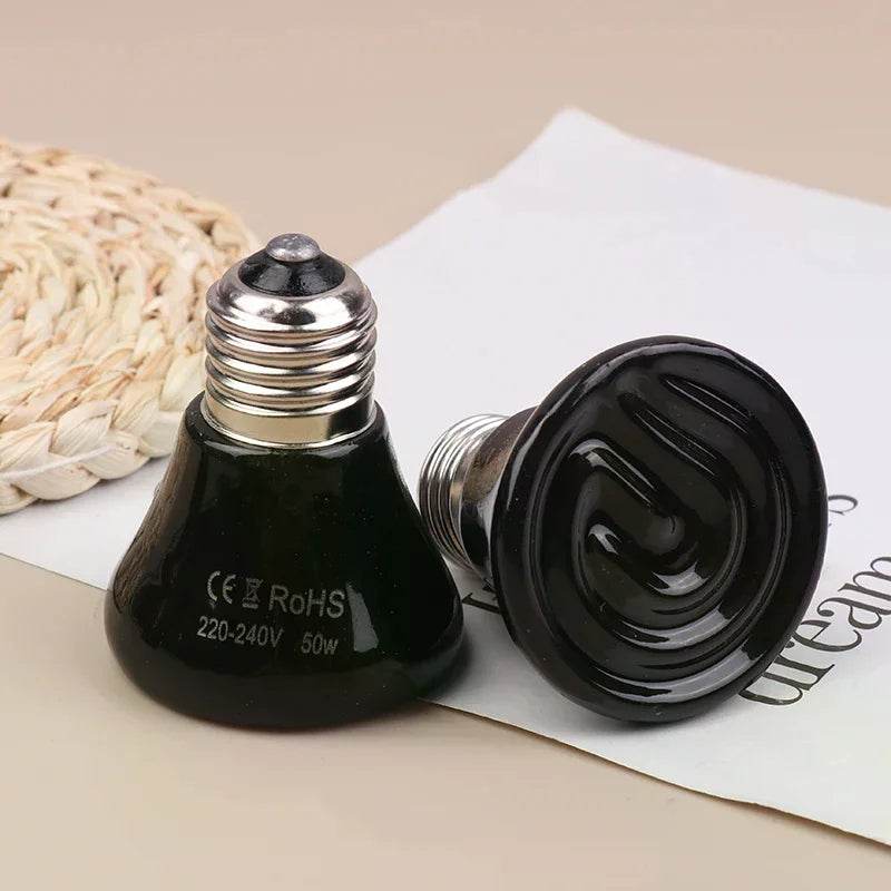 Reptile Ceramic Heat Lamp E27 No Light 25W 50W 75W Infrared Reptile Heat Lamp Nixie