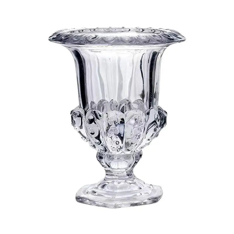 Luxury Transparent Glass Vase | Roman Goblet Style Home Decor Decorative Glass Vase Nixie