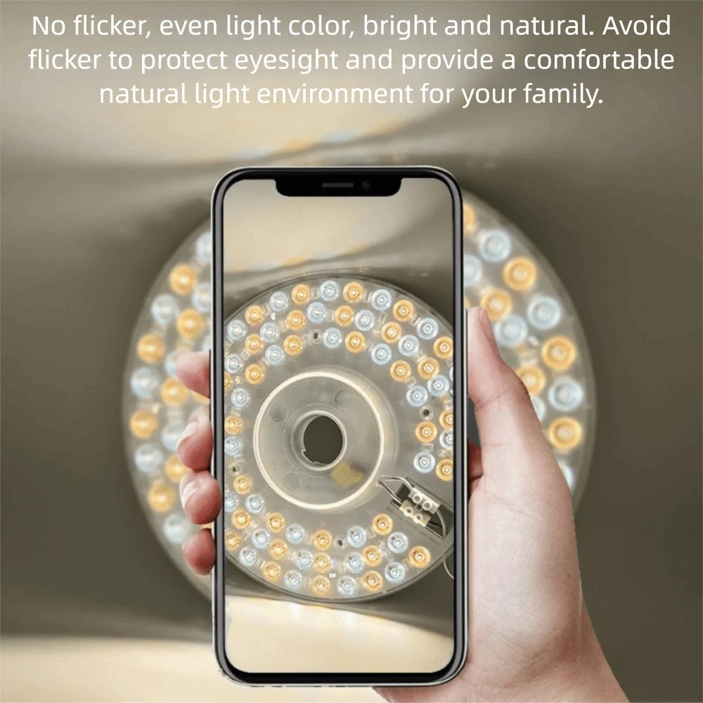 Round LED Panel Light 20W–100W Dimmable Flush Mount Ceiling