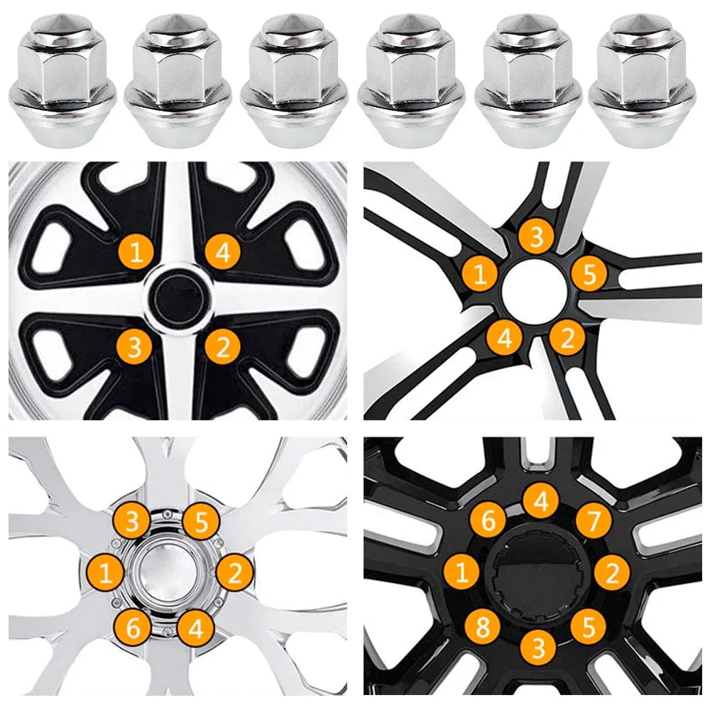 20Pcs M12x1.5 Ford Wheel Nuts 19mm Hex 60° Taper OEM 1678260 Wheel Lug Nuts Nixie